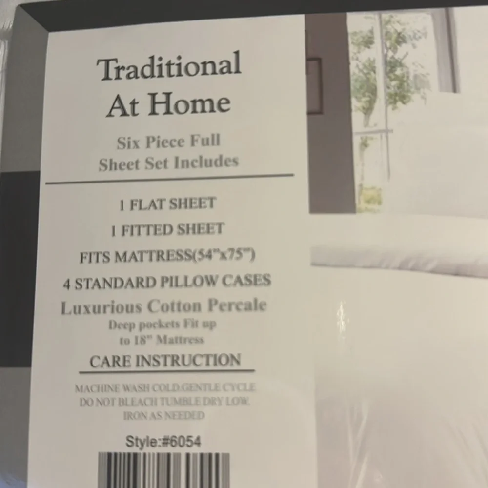 Traditional At Home Full 6pc Sheet Set White as Snow Embossed Maze Key Print